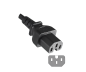 Preview: DINIC Warmgerätekabel C15 auf C20, 1mm², VDE, schwarz, 1,8m