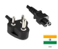 Preview: DINIC Netzkabel Indien Typ D auf C5, 0,75mm², 1,8m IND