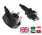 Preview: DINIC Netzkabel England UK Typ G auf C5, 3A, 0,75mm², ASTA,