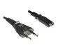 Preview: DINIC Netzkabel Typ C Schweiz auf C7, 0,75mm², CH 2-Pin, IEC 60884-1, SEV, 1,80m