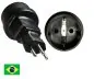 Preview: DINIC Stromadapter Brasilien auf Schuko CEE 7/3 Buchse, 3pin