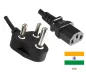 Preview: DINIC Netzkabel Indien Typ M auf C13, IND 3pin Typ M/IEC 60320-C13, BIS, schwarz, 5m