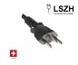 Preview: Power cord Switzerland LSZH type J (partly insulated) to C13, 1mm², approval: SEV, black, length 2.00m