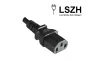 Preview: Power cord Switzerland LSZH type J (partly insulated) to C13, 1mm², approval: SEV, black, length 2.00m