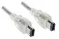 Preview: DINIC FireWire 400 Kabel 6 polig Stecker auf Stecker, Anschlusskabel IEEE 1394a, transparent, 10m