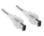 Preview: DINIC FireWire 400 Kabel 6 polig Stecker auf Stecker, Anschlusskabel IEEE 1394a, transparent, 10m