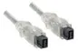 Preview: DINIC FireWire 800 Kabel 9 polig Stecker auf Stecker, Anschlusskabel IEEE 1394b, transparent, 2m