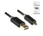 Preview: DINIC USB Micro HQ Kabel, A auf micro B Stecker, KB, 1m Stecker vergoldet, schwarz, DINIC Box