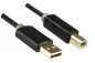 Preview: DINIC HQ USB 2.0 Kabel A Stecker auf B Stecker, Monaco Range, schwarz, 5m