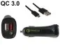 Preview: DINIC USB KFZ Q3 Charger, Ladeadapter+microUSB Kabel, 1m