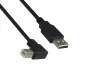 Preview: DINIC USB 2.0 Kabel A auf B St. links abgewinkelt, 1m AWG 28/24, schwarz