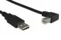 Preview: DINIC USB 2.0 Kabel A auf B St. rechts abgewinkelt, AWG 28/24, schwarz, 0,5m