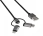 Preview: DINIC USB 3 in1 Premium Daten-/Ladekabel, 1m USB A auf USB C/Micro USB/Apple Lightning