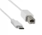 Preview: DINIC USB Kabel Typ C Stecker auf USB 2.0 B Stecker, 2m unterstützt Schnellaufladung bis 5A, weiß