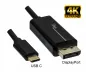 Preview: DINIC USB 3.2 Kabel Typ C St. auf DisplayPort St., 4K bei 60Hz, schwarz, 2m