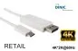 Preview: DINIC USB 3.2 Kabel Typ C St. auf DisplayPort St., 4K bei 60Hz, weiß, 2m