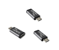 Preview: DINIC Adapter, Micro Stecker auf USB C Buchse, 3 Stück Alu, space grey