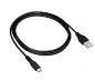 Preview: USB Typ C auf A Ladekabel, Polybag , schwarz, 0.5m USB Typ C auf A Stecker, 5V, 3A, OD: 3,5mm