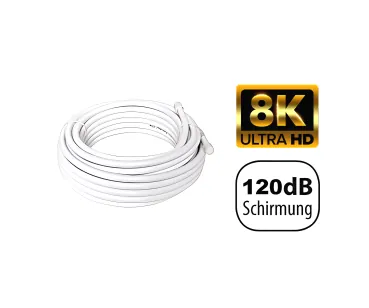 DINIC Premium Koaxial TV / SAT Verlegekabel, Rolle 10 - 50m, 120dB, 4k