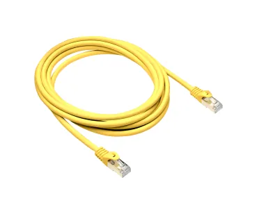 DINIC Cat.7 Premium Patchkabel 10 GB LAN / DSL Netzwerk, LSZH, PiMF/S-FTP Kabel, gelb, 0,30m