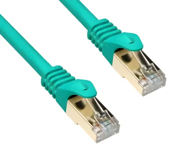 DINIC Cat.7 Premium Patchkabel 10 GB LAN / DSL Netzwerk, LSZH, PiMF/S-FTP Kabel, grün, 0,30m