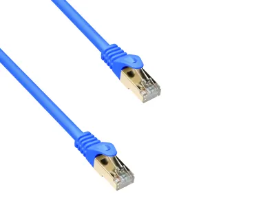 DINIC Cat.7 Premium Patchkabel 10 GB LAN / DSL Netzwerk, LSZH, PiMF/S-FTP Kabel, blau, 10m