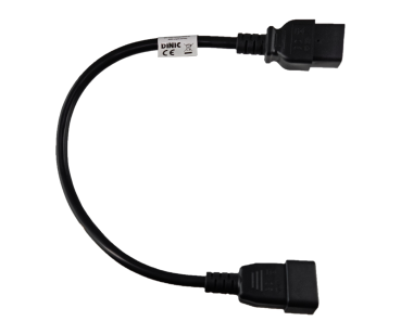 DINIC Kaltgerätekabel C19 auf C20, 1,5mm², 16A Verlängerung, schwarz, 0.50m