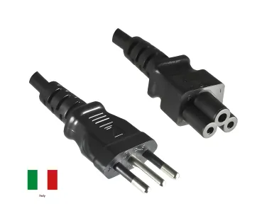 DINIC Stromkabel, Netzkabel für Italien auf C5 Stecker, 1,80m