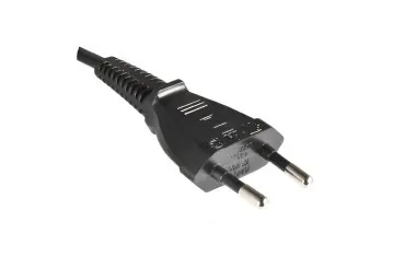 DINIC Netzkabel KOREA 2pin auf C7 90°, 0,75mm², 1,8m KOR 2pin/IEC 60320-C7 gewinkelt, KTL, schwarz