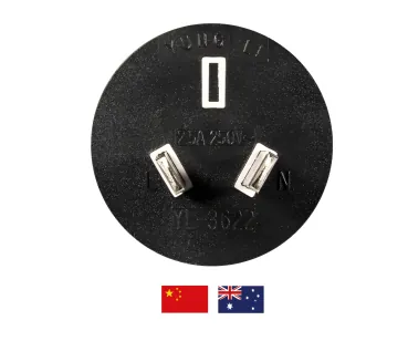 DINIC Stromadapter für Australien u. China auf Euro 2pin Buchse