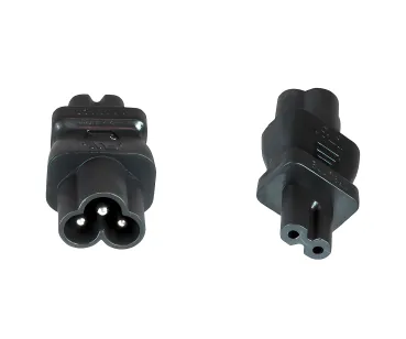 DINIC Netzadapter C6 / C7 Euro-8 Stecker, Adapter 3-pin auf 2-pin