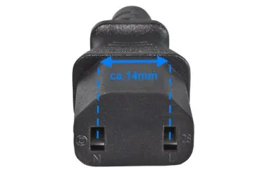 DINIC Netzkabel Europa CEE 7/17 auf C17, 1mm², Konturenstecker, VDE, 2m