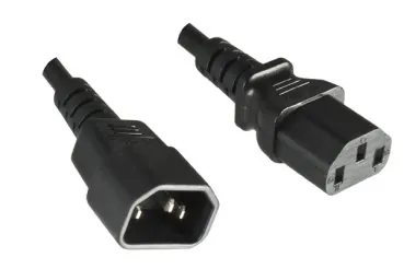 DINIC Kaltgerätekabel C13 auf C14, VDE/UL/CCC/KTL/SAA/PSE, 1mm² schwarz, 5m