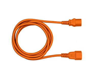 DINIC Warmgerätekabel C14 auf C15, 1mm², VDE, orange, IEC 60320-C14/C15, Verlängerung, 3,00m, orange
