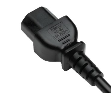 DINIC Stromkabel, Warmgeräte-Verlängerung C14 auf C15, VDE, 0,75mm², schwarz, 2m