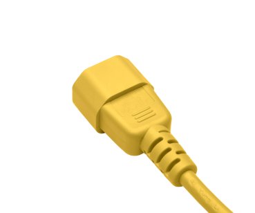 DINIC Kaltgerätekabel C13 auf C14, 0,75mm², Verlängerung, VDE, gelb, Länge 1,00m