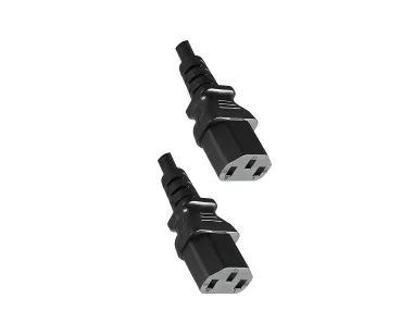 DINIC Y-Kaltgeräteverlängerung 1x C14 auf 2x C13 IEC Splitter, 2m Y-Kabel