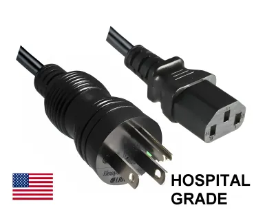 DINIC Netzkabel Amerika USA Typ B HOSPITAL GRADE auf C13