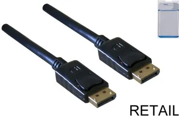 DINIC DisplayPort Kabel Stecker auf Stecker, VESA genormt Version 1.1/1.2, schwarz, 5m