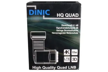 DINIC Premium Quad LNB mit 4x F-Anschluss Wetterschutz, Satellitenantennen-Umwandler