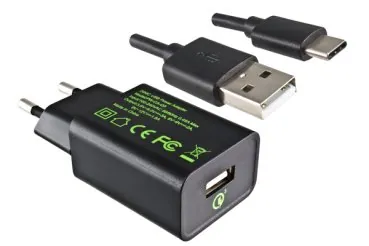 DINIC USB Quick Charge 3.0 Ladeadapter + USB C Kabel 3,6V~5,9V/3A; 6~9V/2A; 9V~12V/1,5A