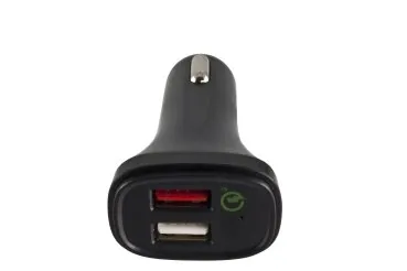 DINIC USB KFZ QC3 Ladeadapter + USB C auf A Kabel, Ausg. 1: 5V 2,4A; Ausg. 2: 5V/3A, 9V/2A, 12V/1,5A, 1m