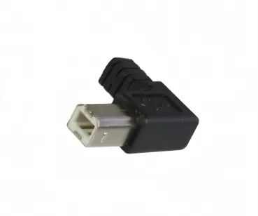 DINIC USB 2.0 Kabel A auf B St. links abgewinkelt, 1m AWG 28/24, schwarz, 0,5m