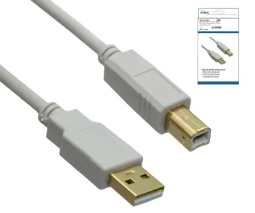 DINIC USB 2.0 HQ Kabel A Stecker auf B Stecker, 3m
