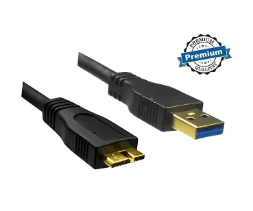 DINIC USB 3.0 Kabel A Stecker auf micro B Stecker, 3P AWG 28/1P AWG 24, vergoldete Kontakte, schwarz