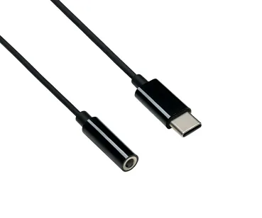 DINIC USB-C Adapter auf 3,5mm Audio (digital), mit Chipsatz, schwarz, 13,5cm