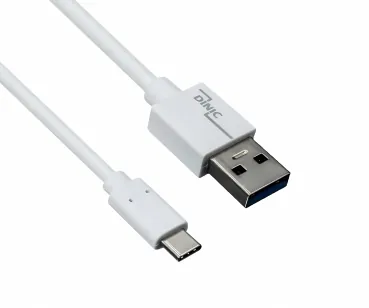 DINIC USB 3.1 Kabel Typ C - 3.0 A , weiß, 5Gbps, 0.5m, 3A charging