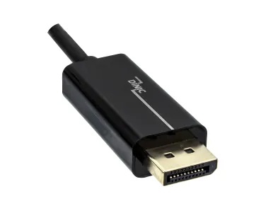 DINIC USB 3.2 Kabel Typ C St. auf DisplayPort St., 4K bei 60Hz, schwarz, 2m