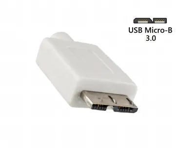 DINIC Kabel USB 3.2 Typ C St./USB 3.0 micro B St., weiß, DINIC Box mit Euroloch, 1m