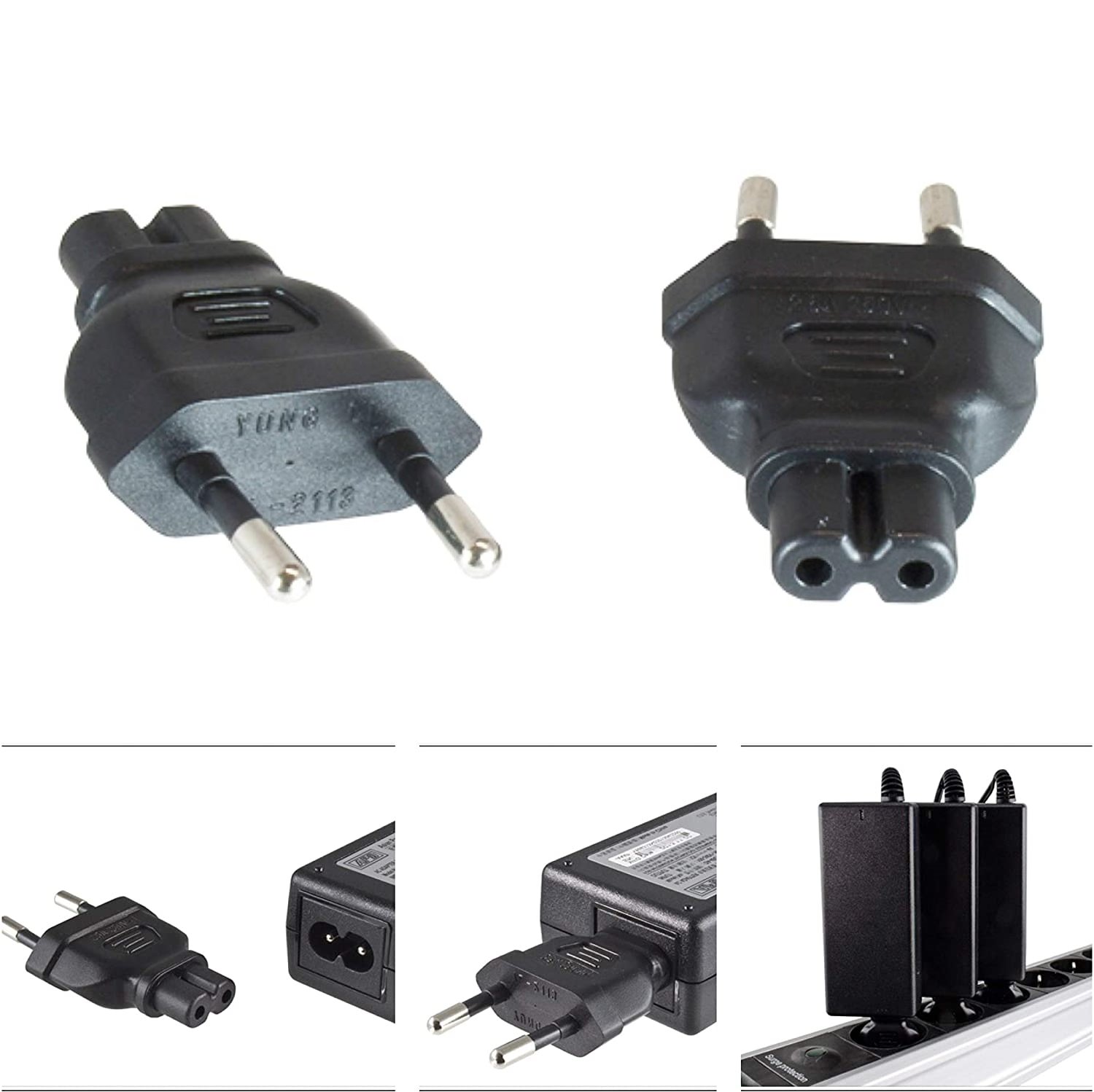 DINIC Kabel Shop - DINIC Euro-Stecker auf C7 Stromkabel, 2-pin Euro-8,  0,50m - Vielseitig und Zuverlässig